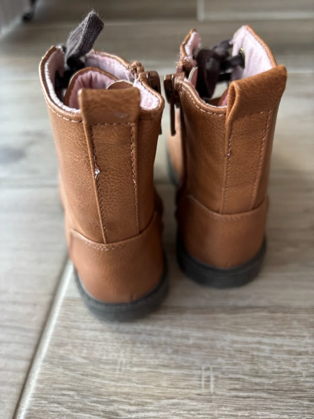 Cat & Jack Brown Lace-Up Kids Ankle Boots